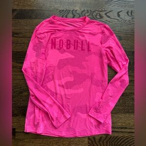 NOBULL hot pink camo long sleeve ladies t-shirt MEDIUM
